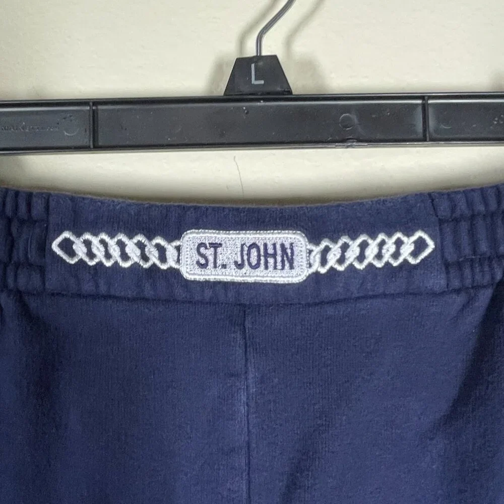 St John by Marie Gray Women's Navy Jogger Pants Large Comfy Athleisure